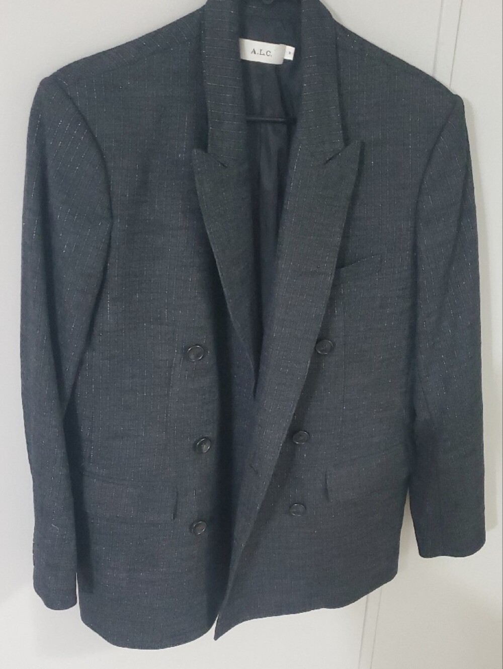 A.L.C. Women's Double-Breasted Charcoal Black Blazer NWOT
